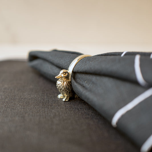 Vintage French Silver-Plated Duck Napkin Rings | Set of 6 | Ideal for Special Occasions