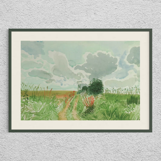Authorised David Hockney Poster | “Cart Track and Pylon”