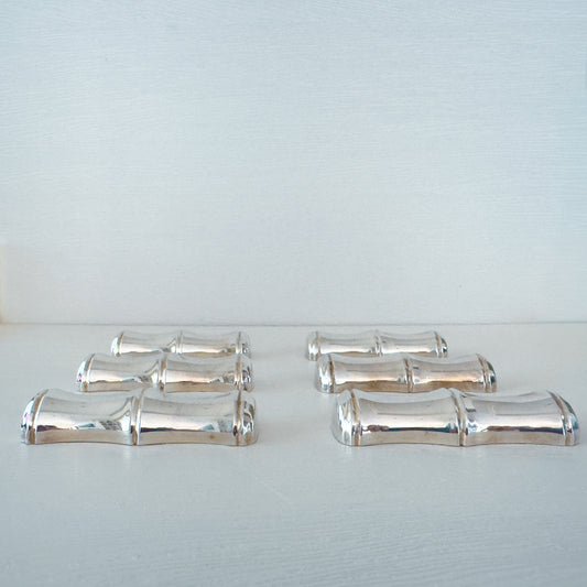 Vintage Chopstick Holders/Knife Rests | Bamboo | Set of Six