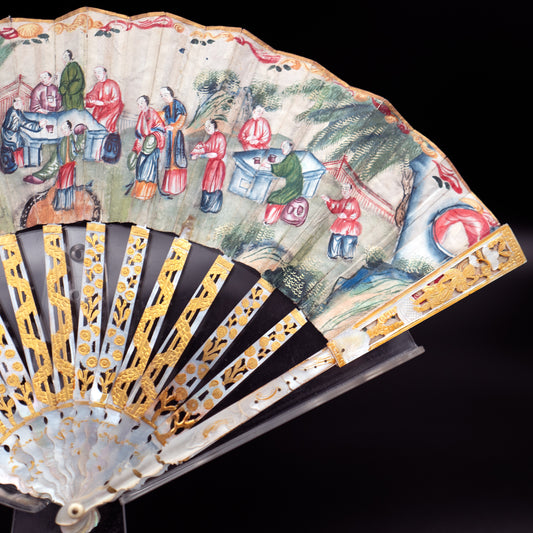 Exquisite 18th Century Chinoiserie Double-Sided Fan