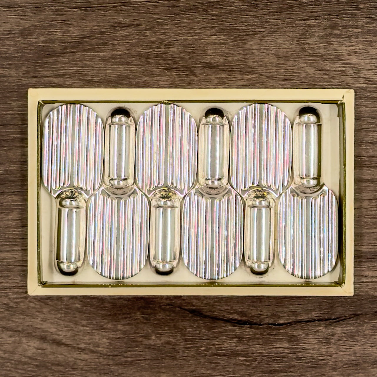 Rare Vintage Art Deco Silver-Plated Chopstick Holders / Cutlery Rests | Christofle Tennis Racquets | Set of 6