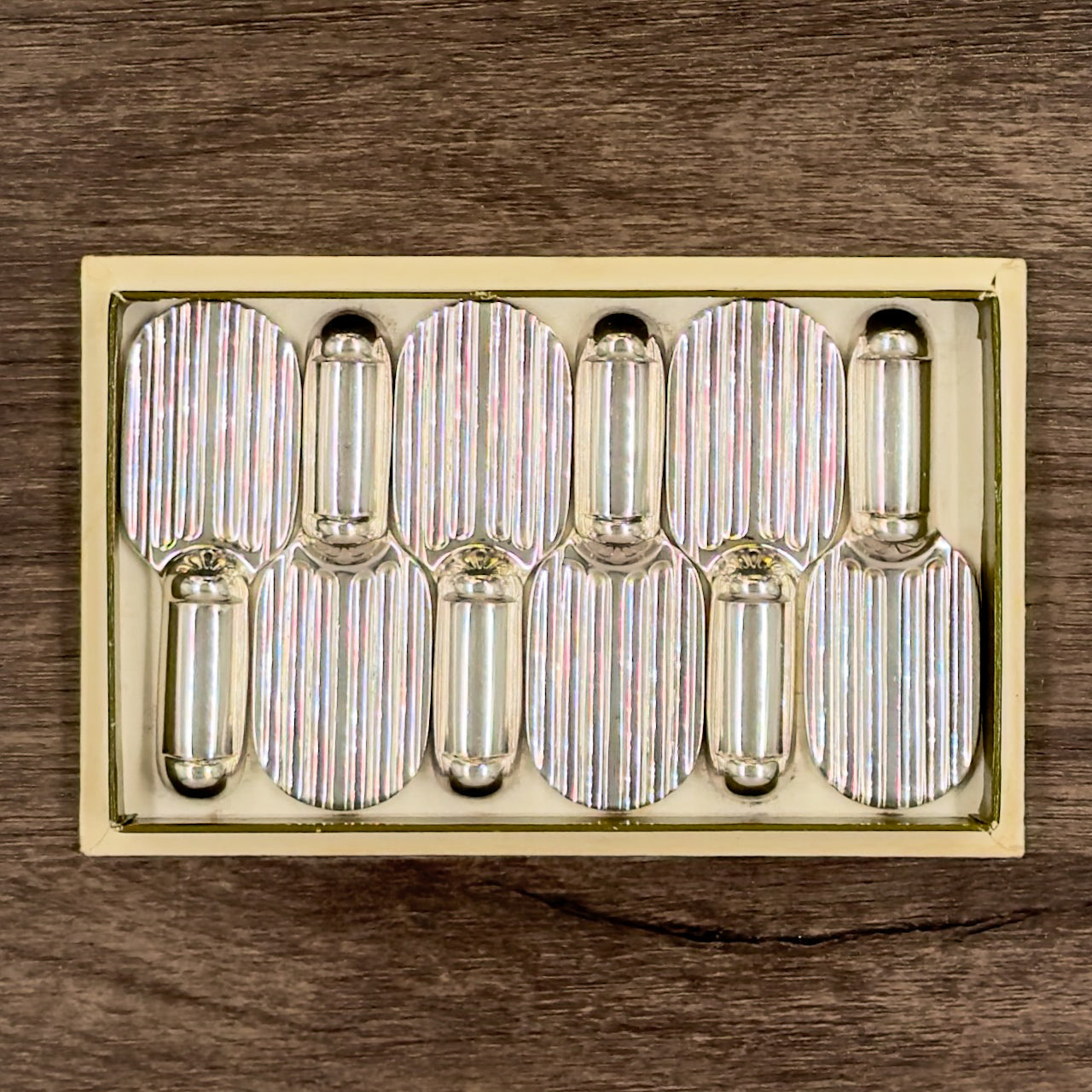 Rare Vintage Art Deco Set of Six Silver-Plated Christofle Chopstick Holders / Cutlery Rests - Tennis Racquets