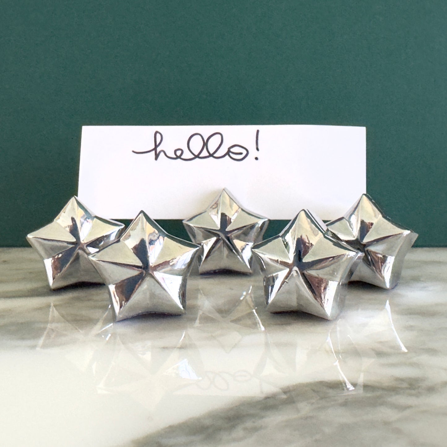 Vintage Set of 11 Place Card Holders - Stars