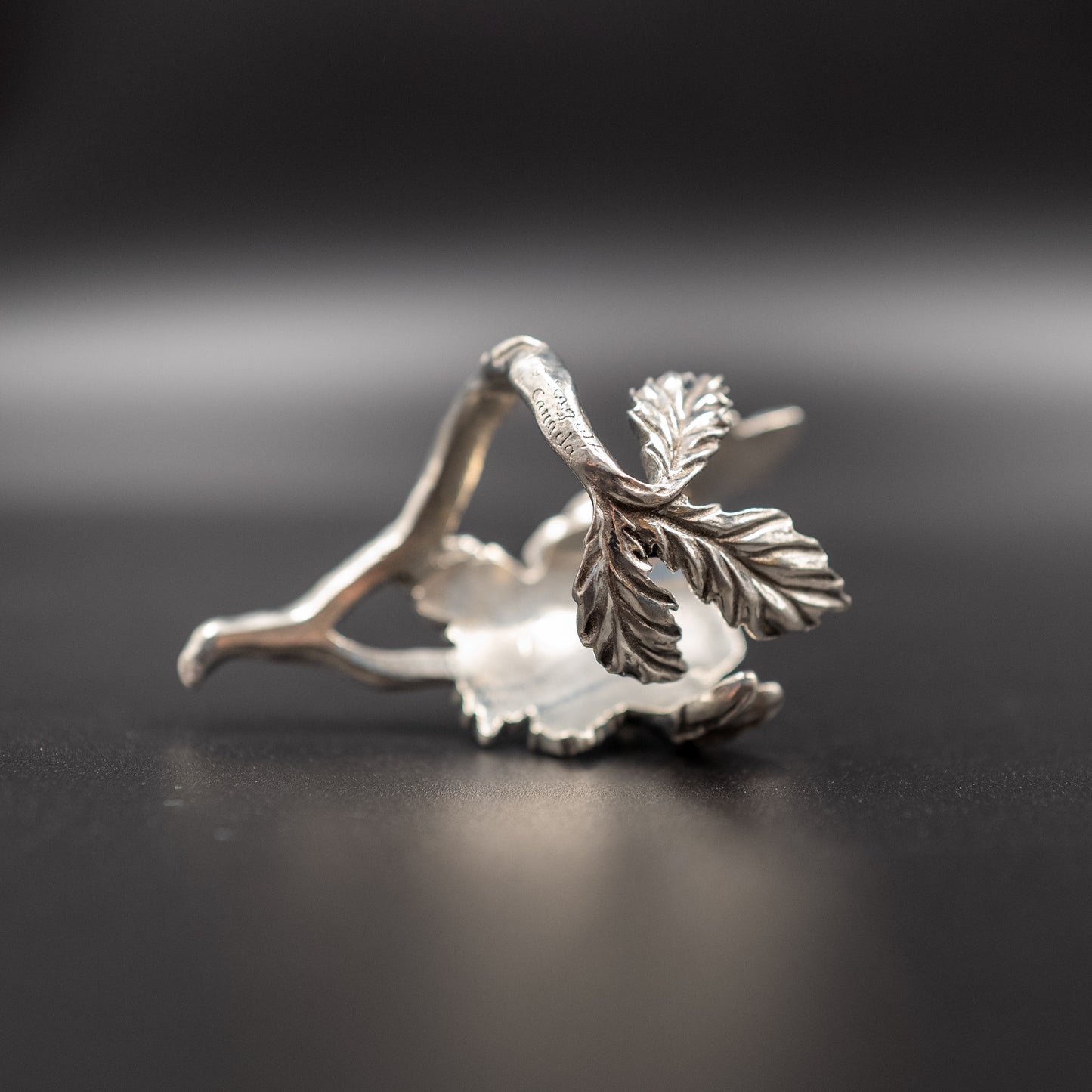 Timeless Vintage Pewter Napkin Rings | Floral Rose and Leaf Design | Set of 8