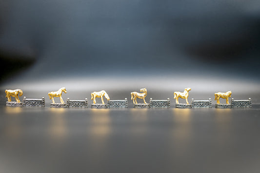 Vintage Chopstick Holders / Cutlery Rests | Showjumping Horses | Set of 6