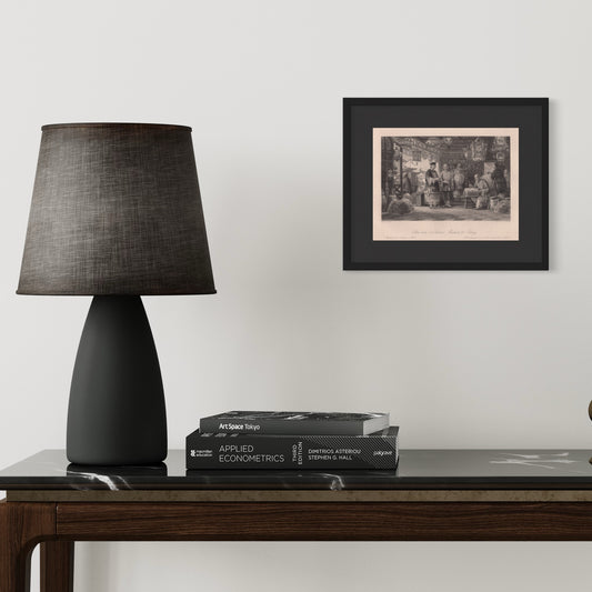 Antique 1840s Steel Engraving | Show-Room of a Lantern Merchant at Peking | Thomas Allom