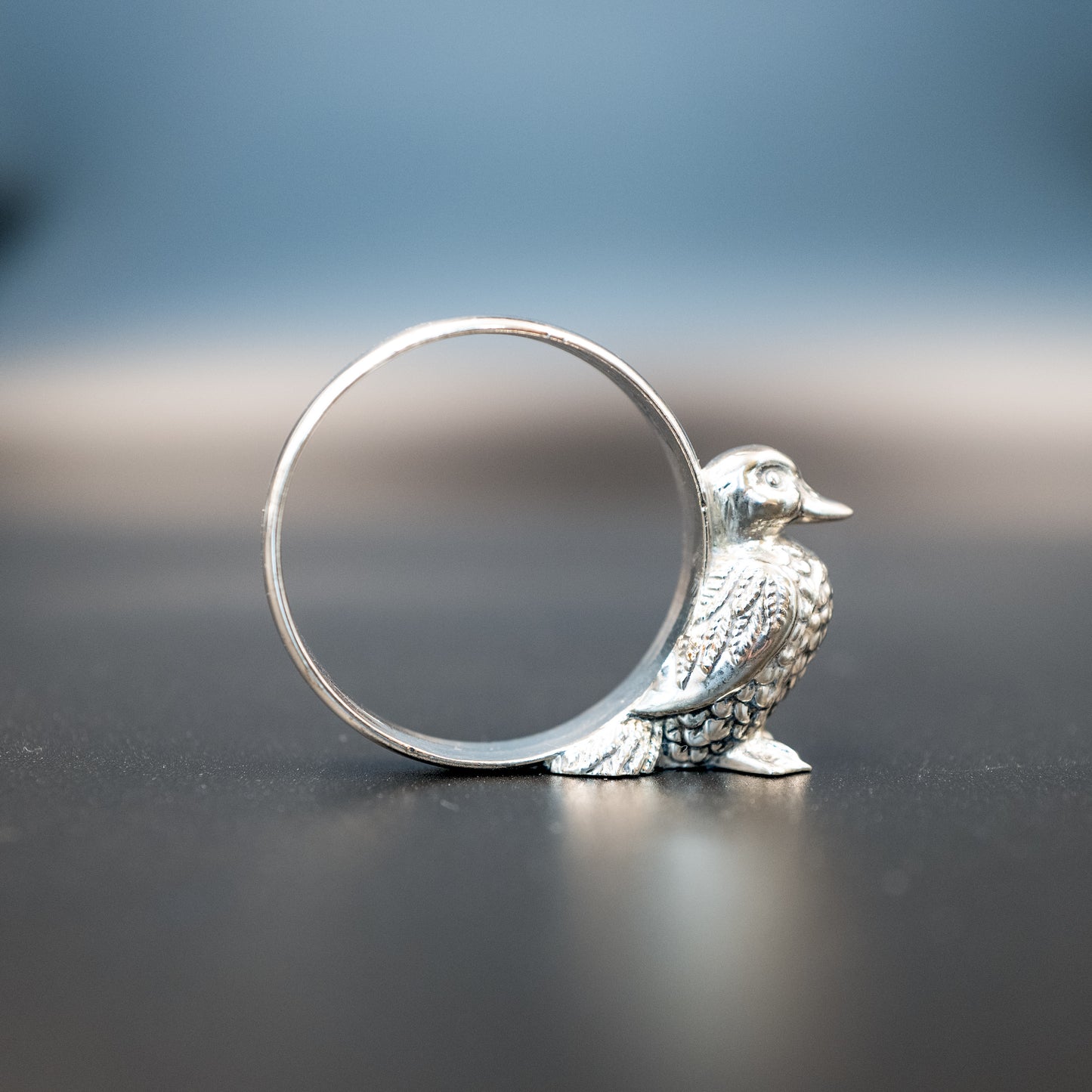 Vintage French Silver-Plated Duck Napkin Rings | Set of 6 | Ideal for Special Occasions