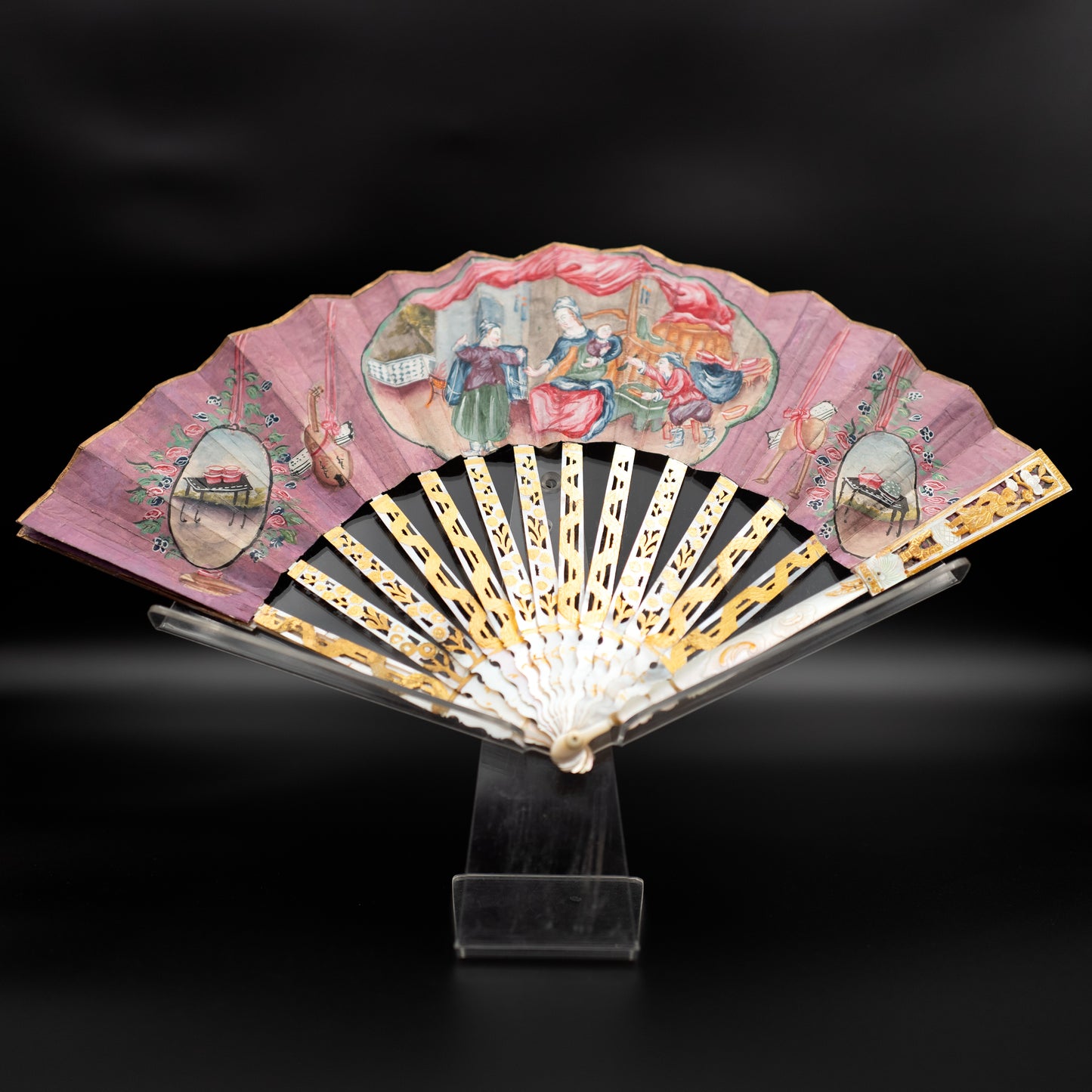 Exquisite 18th Century Chinoiserie Double-Sided Fan