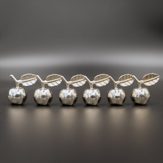 Stylish Vintage Metal Place Card Holders | Apples | Set of 6