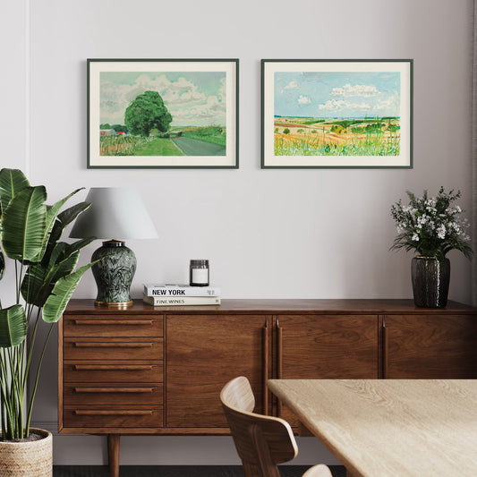 Authorised David Hockney Poster | “Road and Tree Near Wetwang”