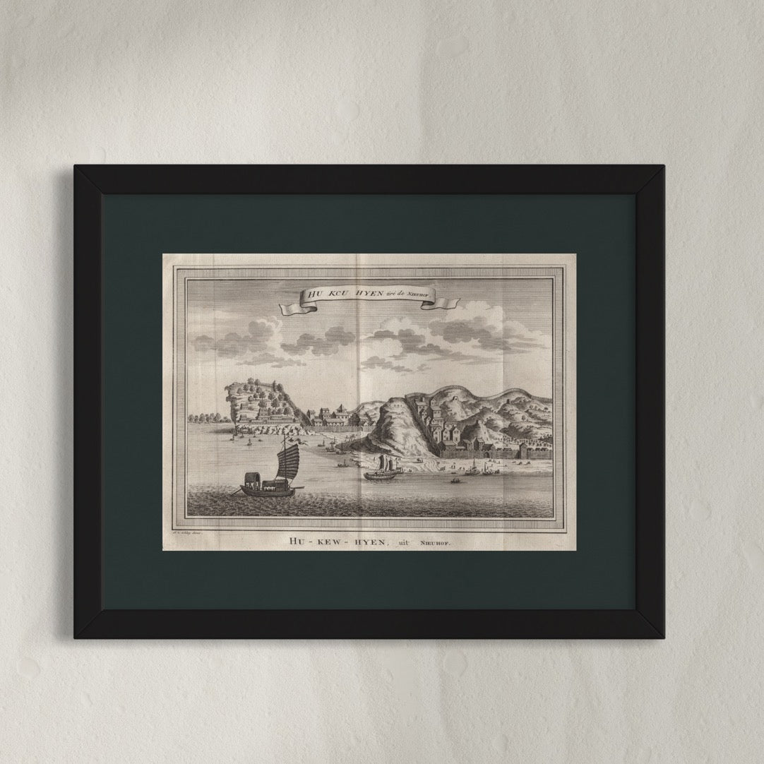 Antique 1740s Copperplate Engraving | Hu Kcu Hyen | Jacob van der Schley after Johan Nieuhof