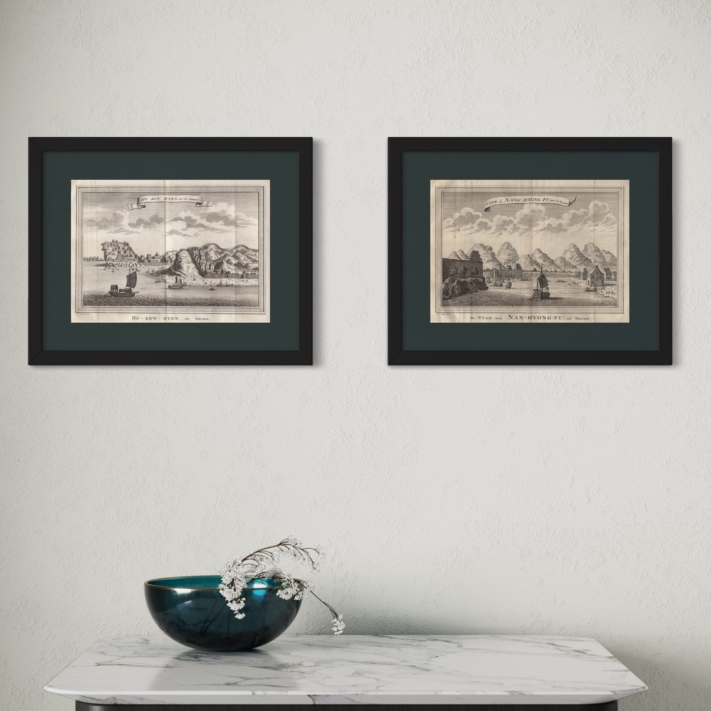 Antique 1740s Copperplate Engraving | Hu Kcu Hyen | Jacob van der Schley after Johan Nieuhof