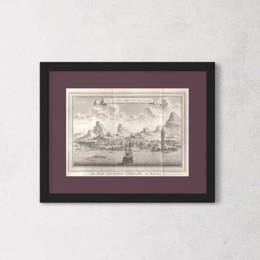 Antique 1740s Copperplate Engraving | Cité de Chau Cheu Fu | Jacob van der Schley after Johan Nieuhof