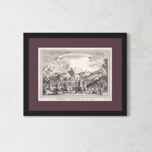 Antique 1740s Copperplate Engraving | Funerailles Chinoises | Jacob van der Schley after Johan Nieuhof