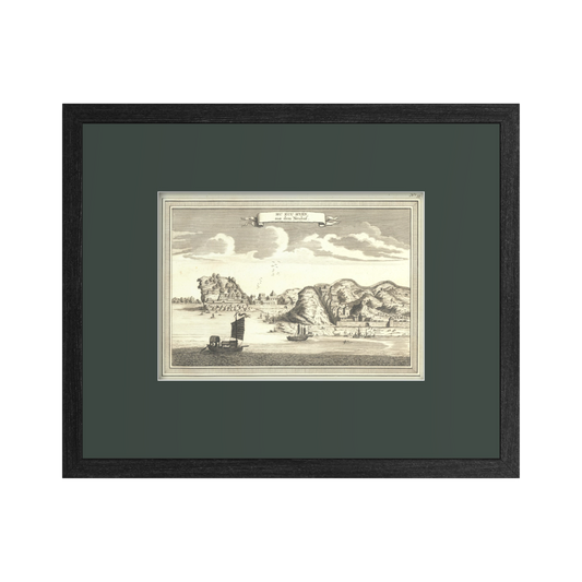 Antique 1740s Copperplate Engraving | Hu Kcu Hyen | Jacob van der Schley after Johan Nieuhof