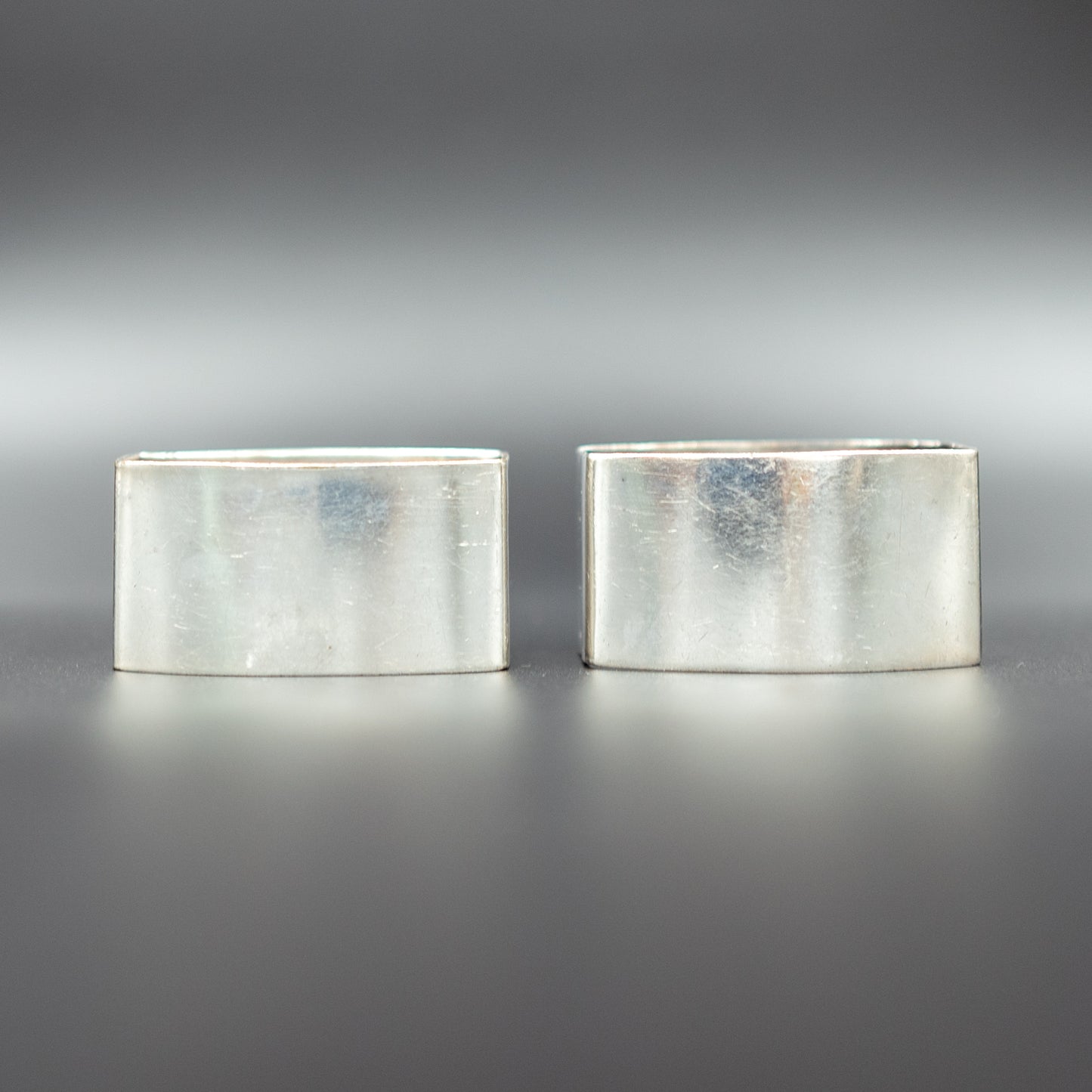 Elegant Vintage Art Deco Silverplated Napkin Rings | "Monsieur" & "Madame" | Set of 2