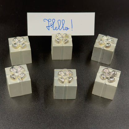 Vintage Silver-Plated Place Card Holders | Gift Box with Bow | Set of 6