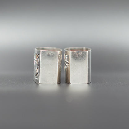 Chic Vintage Mid-20th Century Art Deco French Silver-Plated Napkin Rings | "Monsieur" and "Madame" | Set of 2