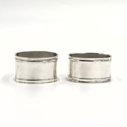 Vintage 1990s Art Deco-Style Silver-Plated Napkin Ring | "Monsieur" & "Madame" | Sold Individually