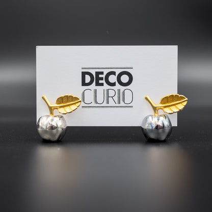 Vintage 1970s Place Card Holders | Apples with Gold Leaf Detailing | Set of 6