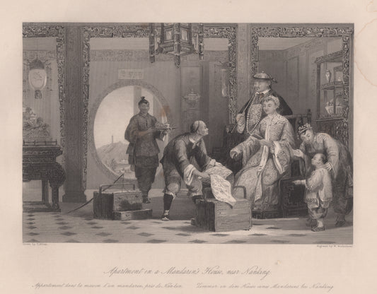 Antique 1840s Steel Engraving | Apartment in a Mandarin’s House, near Nanking | Thomas Allom