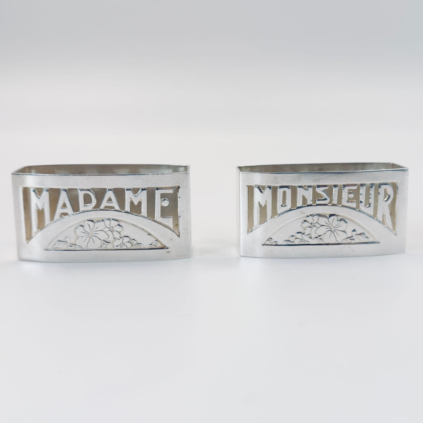 Rare Vintage Art Deco Pair of Napkin Rings - Monsieur & Madame