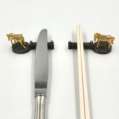 Vintage Chopstick Holders / Cutlery Rests | Showjumping Horses | Set of 6