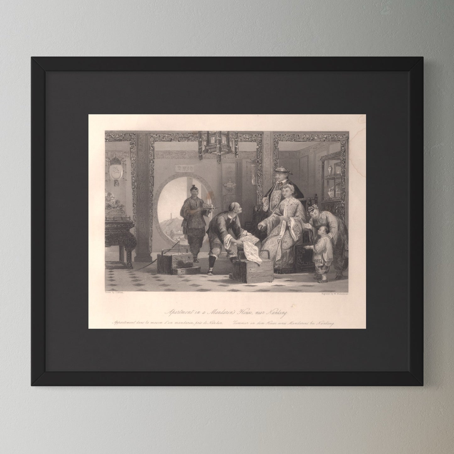 Antique 1840s Steel Engraving | Apartment in a Mandarin’s House, near Nanking | Thomas Allom