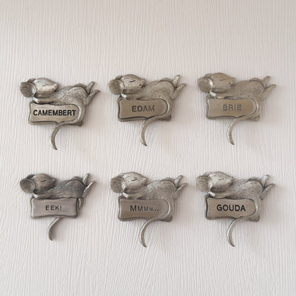 Vintage Pewter Cheese Markers | Set of 6