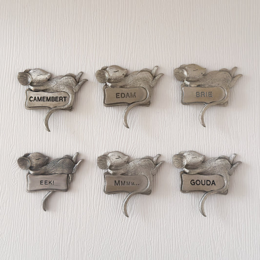 Vintage Pewter Cheese Markers | Set of 6