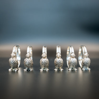 Vintage French Silver-Plated Duck Napkin Rings | Set of 6 | Ideal for Special Occasions