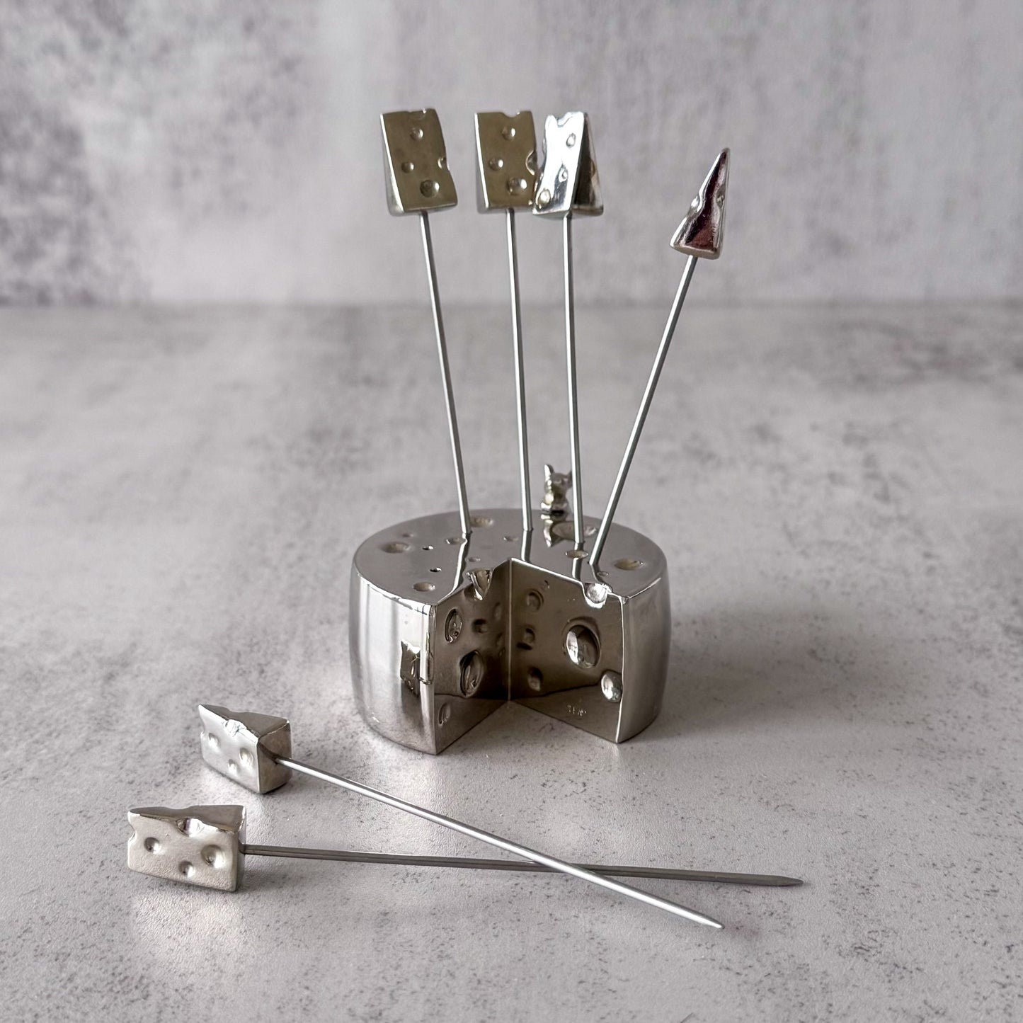Vintage Cocktail Picks | Cheese | Stand with Six Picks