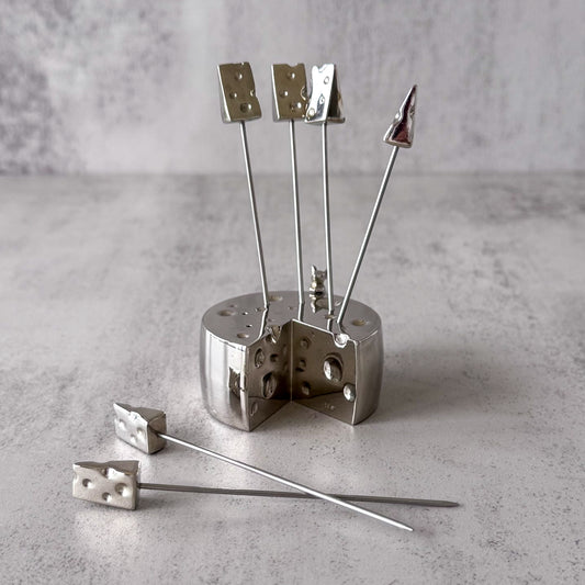 Vintage Cocktail Picks | Cheese | Stand with Six Picks