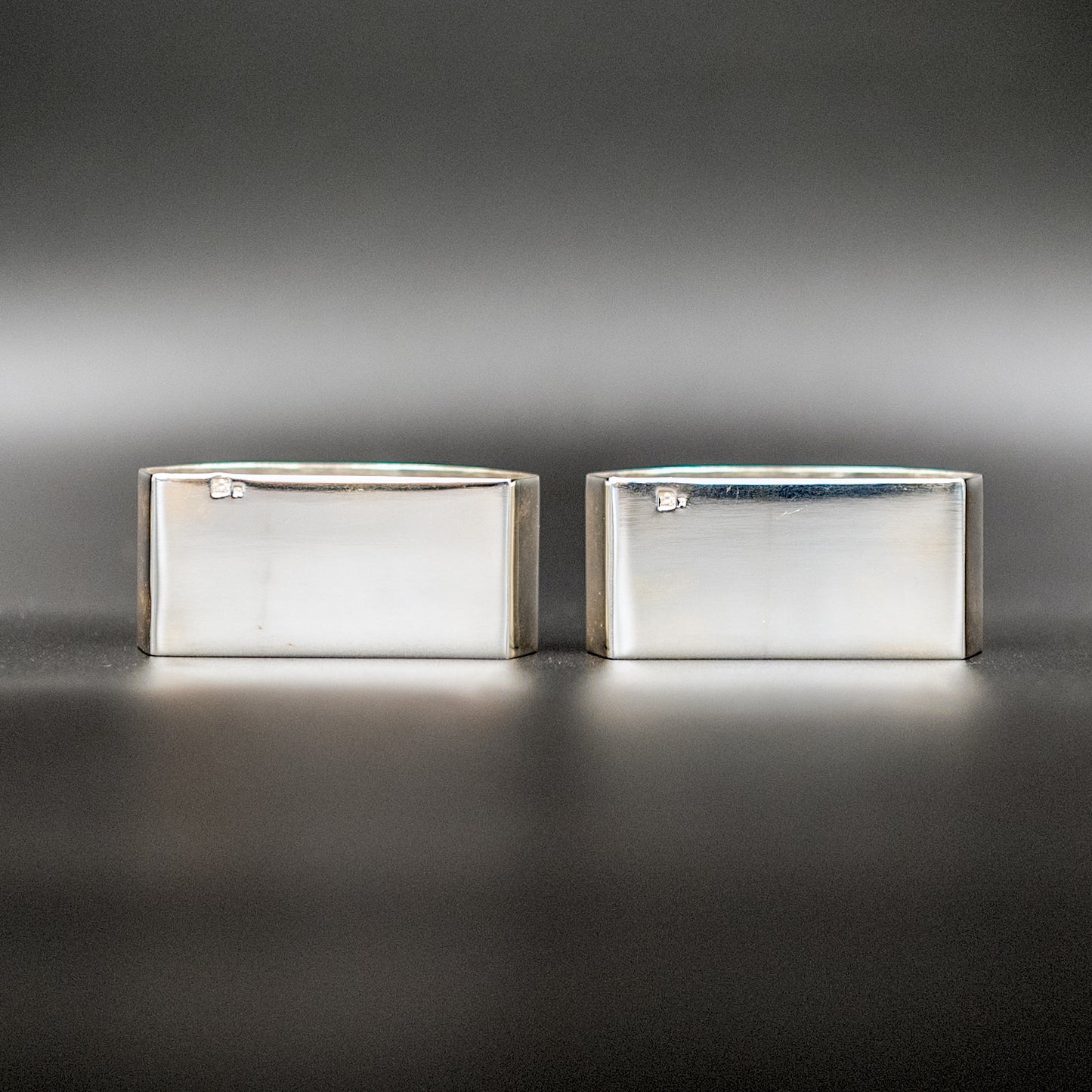 Vintage Mid-20th Century Art Deco Napkin Rings | "Toi" and "Moi" | Set of 2