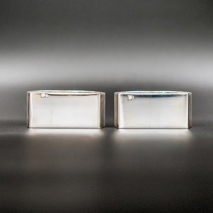 Vintage Mid-20th Century Art Deco Napkin Rings | "Toi" and "Moi" | Set of 2