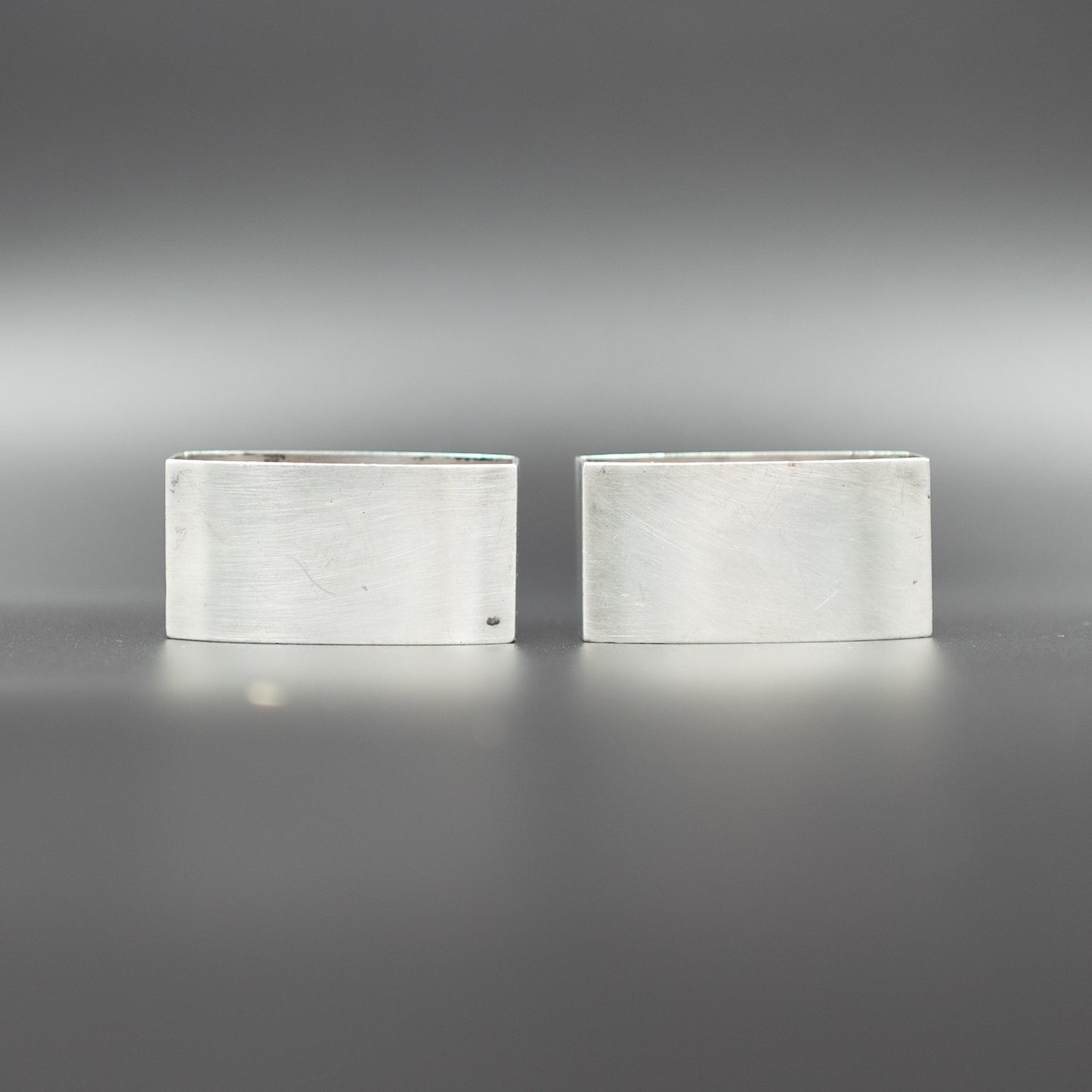 Chic Vintage Mid-20th Century Art Deco French Silver-Plated Napkin Rings | "Monsieur" and "Madame" | Set of 2