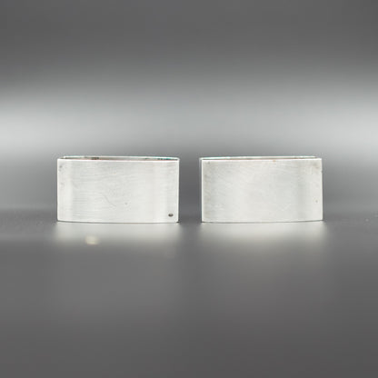 Chic Vintage Mid-20th Century Art Deco French Silver-Plated Napkin Rings | "Monsieur" and "Madame" | Set of 2