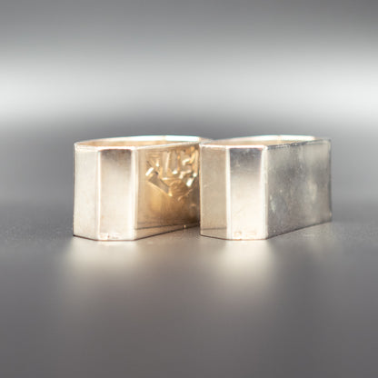 Vintage Mid-20th Century Art Deco Silver-Plated Napkin Rings | “Monsieur” & “Madame” | Set of 2