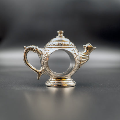 Exquisite Vintage 1990s Silver-Plated Napkin Rings | Teapots in Different Styles | Set of 4