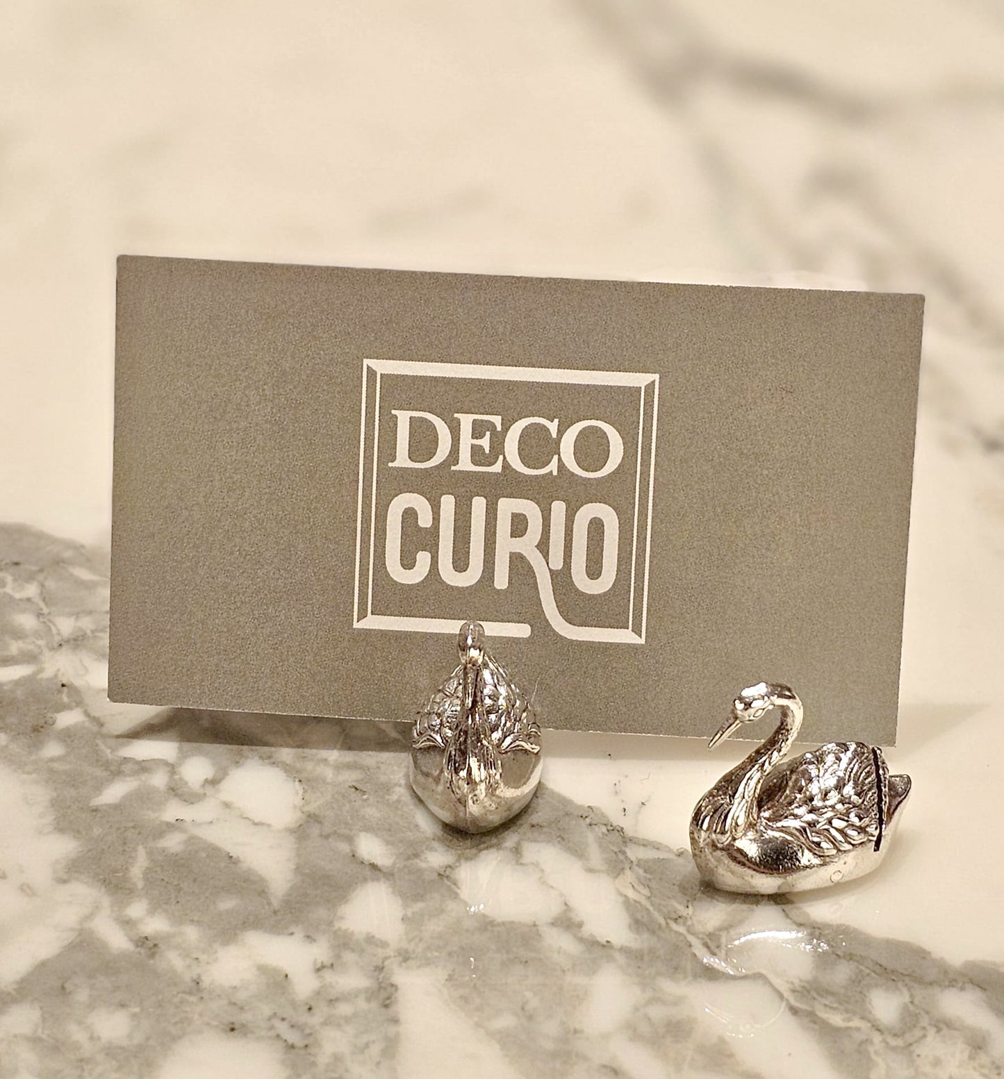 SOLD Vintage Place Card Holders Swans 1