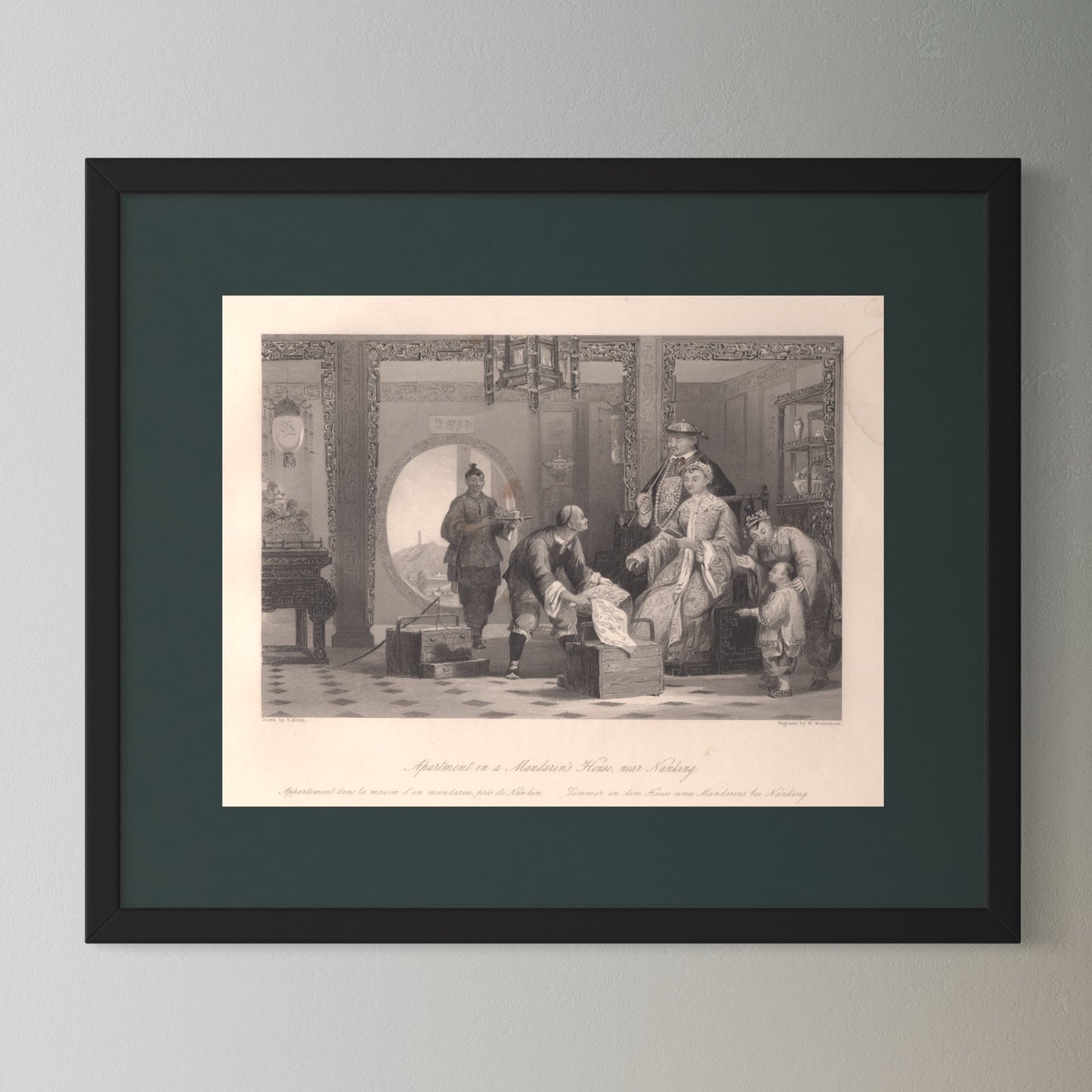 Antique 1840s Steel Engraving | Apartment in a Mandarin’s House, near Nanking | Thomas Allom