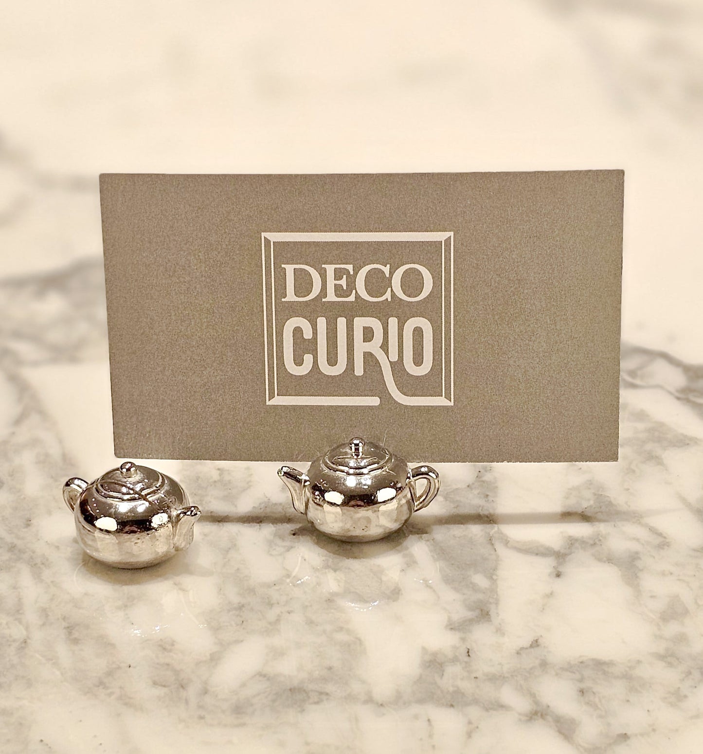SOLD Vintage Place Card Holders Teapots