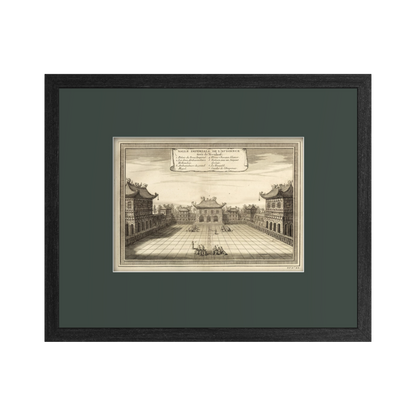 Antique 1740s Copperplate Engraving | Salle Impériale de l'Audience | Jacob van der Schley after Johan Nieuhof