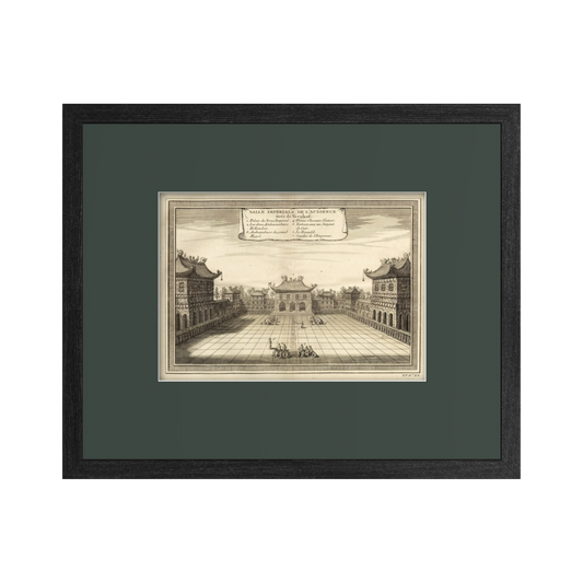 Antique 1740s Copperplate Engraving | Salle Impériale de l'Audience | Jacob van der Schley after Johan Nieuhof