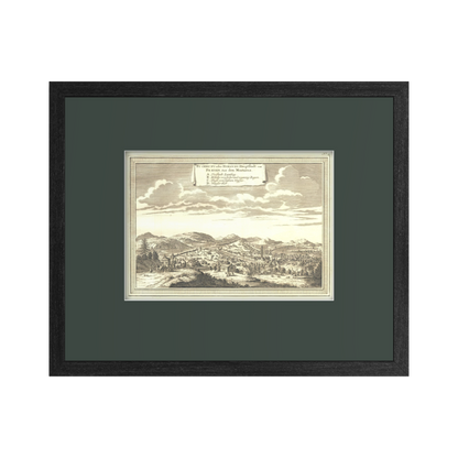 Antique 1740s Copperplate Engraving | Fu Cheu Fu oder Hoskyeu, Hauptltadt von
Fo Kyen | Jacob van der Schley after Johan Nieuhof