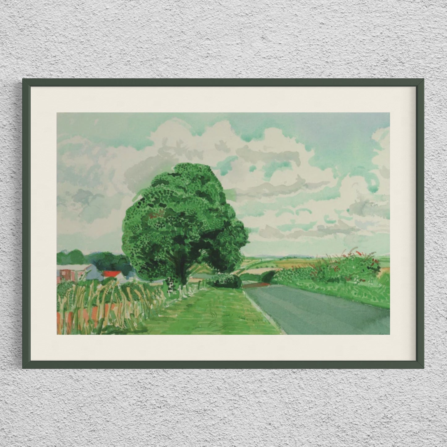 Authorised David Hockney Poster | “Road and Tree Near Wetwang”