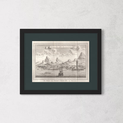 Antique 1740s Copperplate Engraving | Cité de Chau Cheu Fu | Jacob van der Schley after Johan Nieuhof