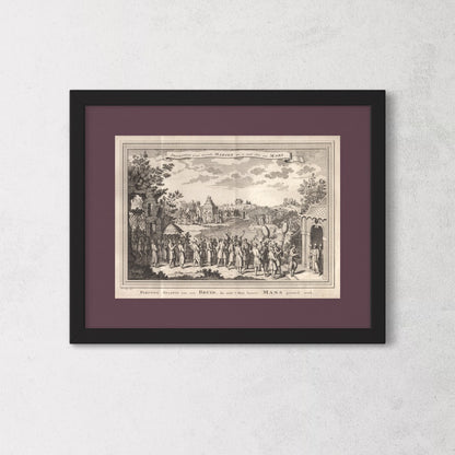 Antique 1740s Copperplate Engraving | Procession d'une nouvelle Mariée qui se rend chez son Mari | Jacob van der Schley after Johan Nieuhof