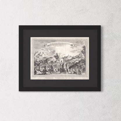 Antique 1740s Copperplate Engraving | Funerailles Chinoises | Jacob van der Schley after Johan Nieuhof